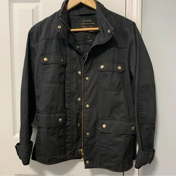 J Crew Relaxed Boyfriend Field Jacket Olive L - Picture 10 of 10